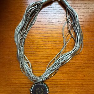 Elegant Multi-Strand Necklace with LV Pendant